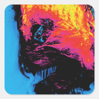 pepper and plastic silenced square sticker