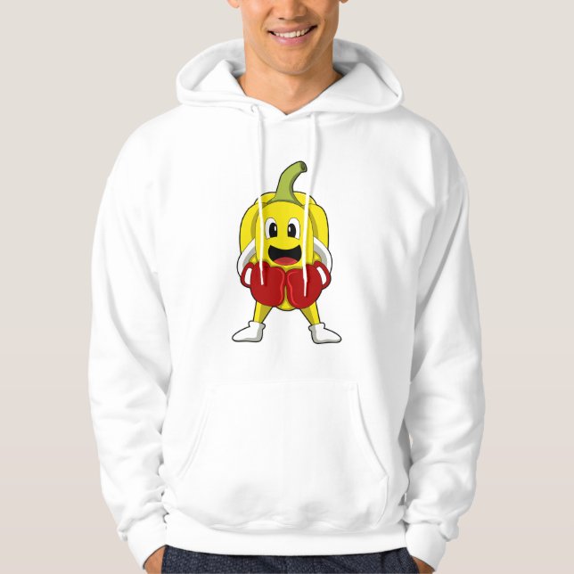 Pepper as Boxer with Boxing gloves Hoodie (Front)