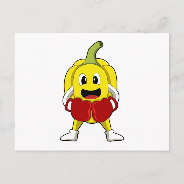 Pepper as Boxer with Boxing gloves Postcard (Front)
