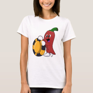Pepper at Poker with Poker chips T-Shirt