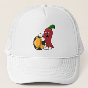 Pepper at Poker with Poker chips Trucker Hat