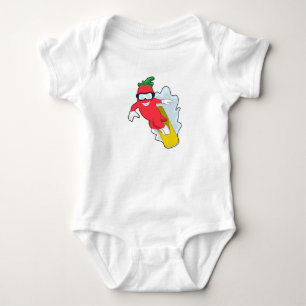 Pepper at Snowboarding with Snowboard Baby Bodysuit
