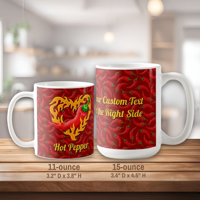 Pepper chili avec Mug café coeur flamme (Créateur téléchargé)