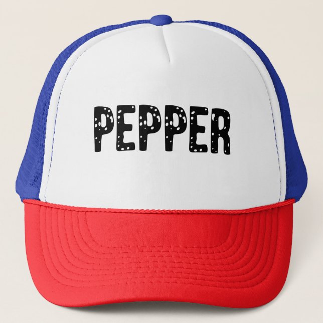 Pepper Costume - Couple Salt And Pepper Costume Trucker Hat (Front)