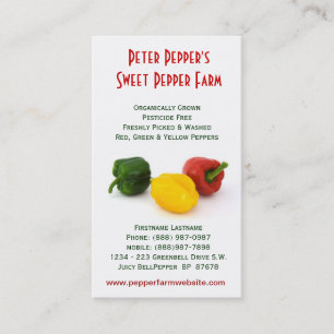 Pepper Farm - Red Yellow & Green Bell Peppers Business Card