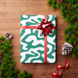Pepper Green abstract liquid pattern Wrapping Paper