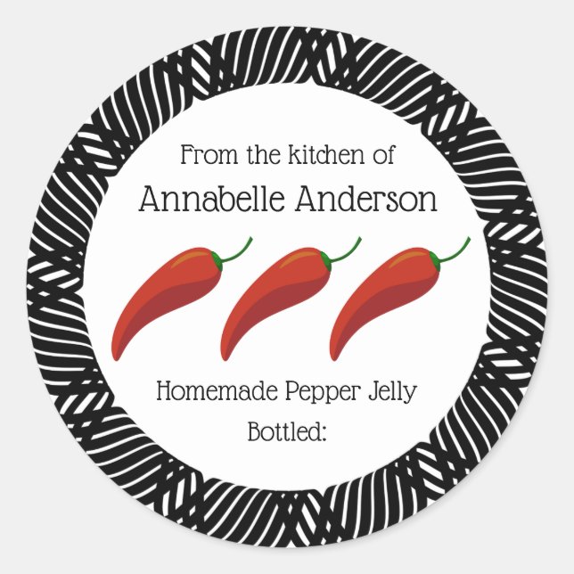 Pepper Jelly Modern Frame Label Personalize (Front)
