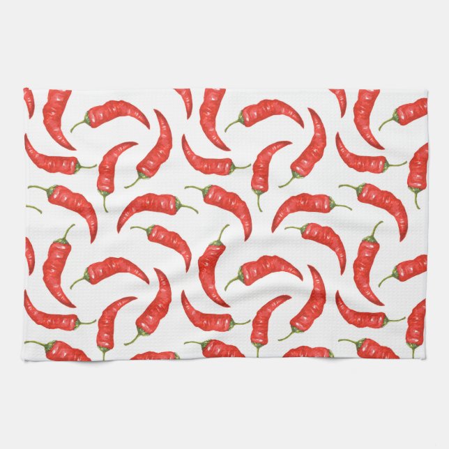 Pepper. Pattern Kitchen Towel (Horizontal)