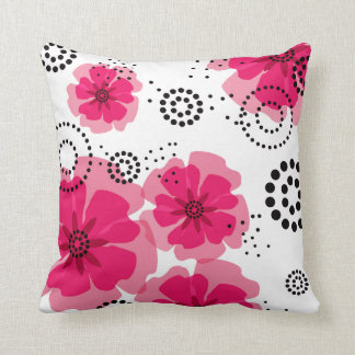 Pepper Poppies | fuschia Throw Pillow