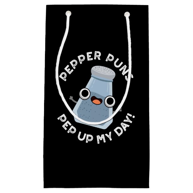 Pepper Puns Pep Up My Day Funny Food Pun Dark BG Small Gift Bag (Front)