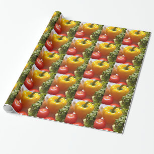 Pepper Tomatoes Vegetables Lettuce Healthy  Food Wrapping Paper