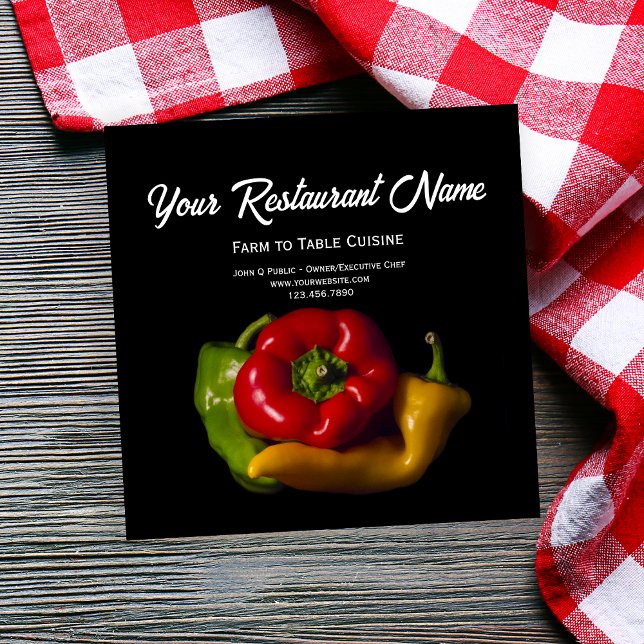 Pepper Trio Farm to Table Restaurant Business Calling Card (Creator Uploaded)