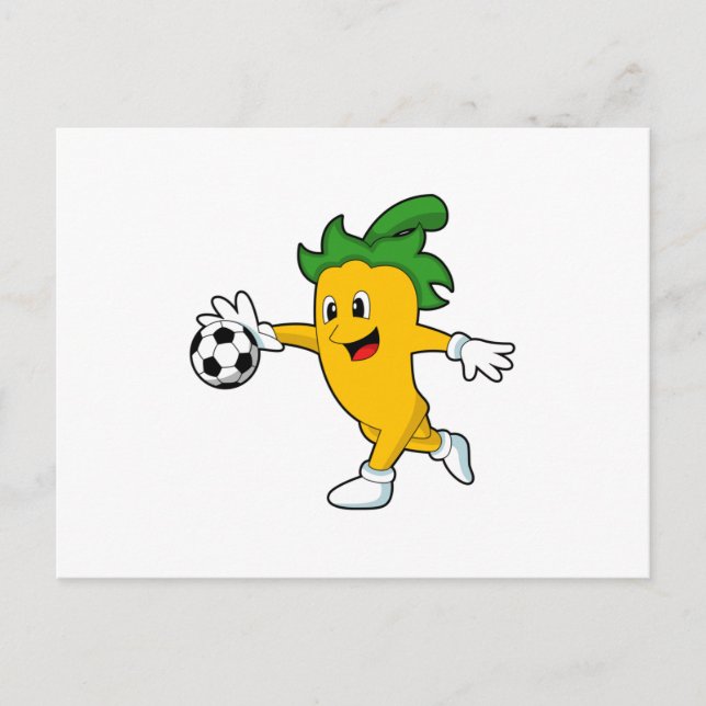 Pepper Vegan as Soccer player with Soccer.PNG Postcard (Front)