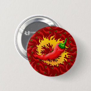 Pepper with flame 2 inch round button