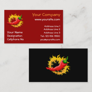 Pepper with flame business card