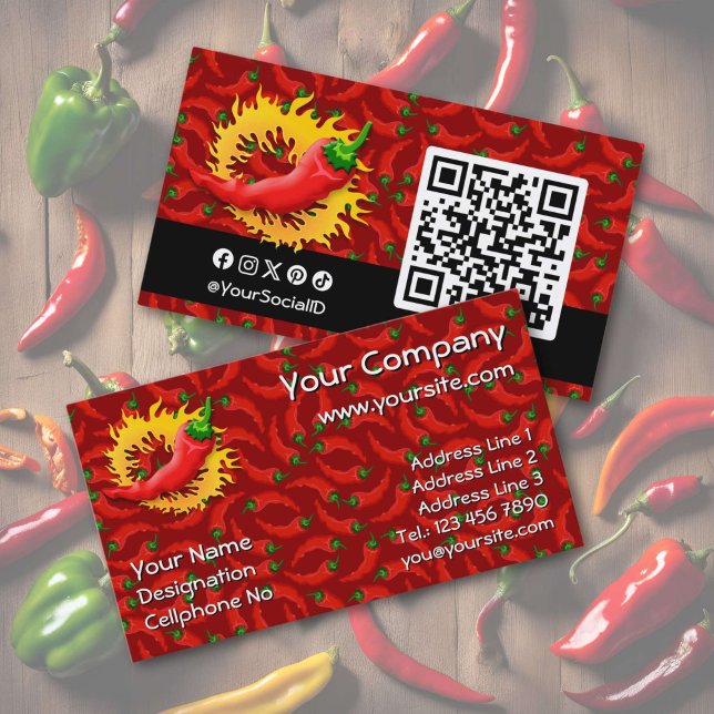Pepper with flame business card (Creator Uploaded)