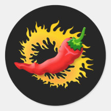 Pepper with flame