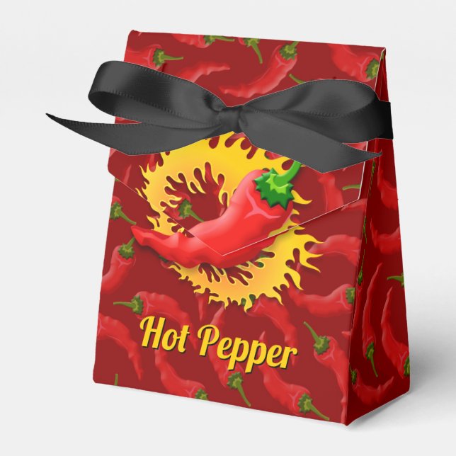 Pepper with Flame Favour Box (Front Side)