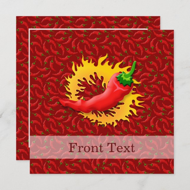 Pepper with flame invitation (Front/Back)