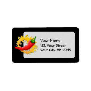 Pepper with flame label