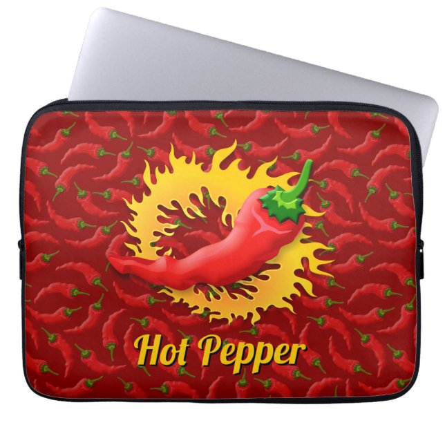 Pepper with Flame Laptop Sleeve (Front)