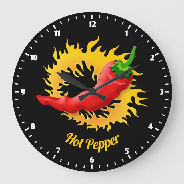 Pepper with flame large clock (Front)