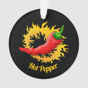 Pepper with Flame Ornament