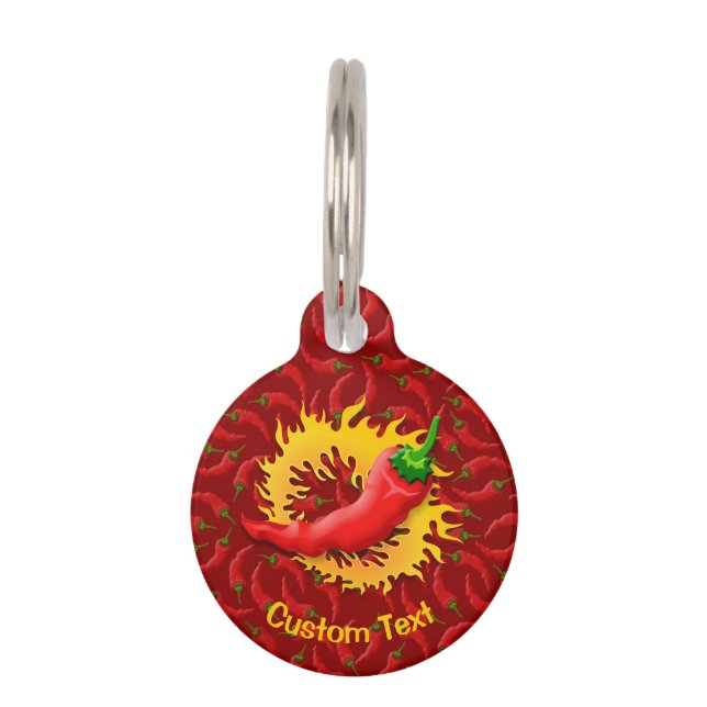 Pepper with Flame Pet Tag (Front)