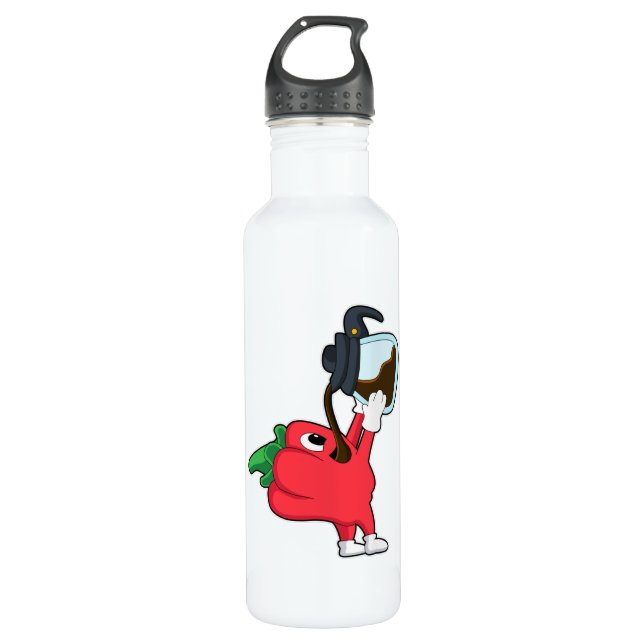 Pepper with Pot of Coffee 710 Ml Water Bottle (Front)