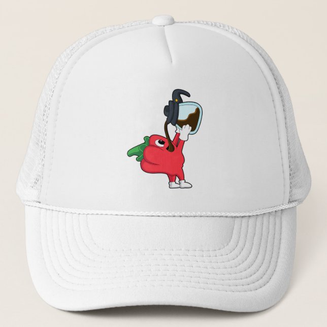 Pepper with Pot of Coffee Trucker Hat (Front)