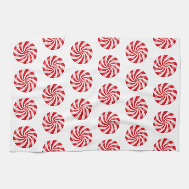 Pepperment dur Candy Design Serviette de cuisine (Horizontal)