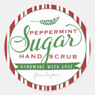 Peppermenthe sucre Scrub Étiquettes Custom Mason J