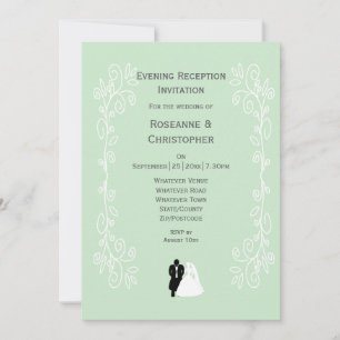 Peppermint Bride And Groom Wedding Reception Invitation