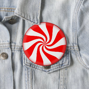 Peppermint Candy 4 Inch Round Button