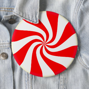 Peppermint Candy 6 Inch Round Button