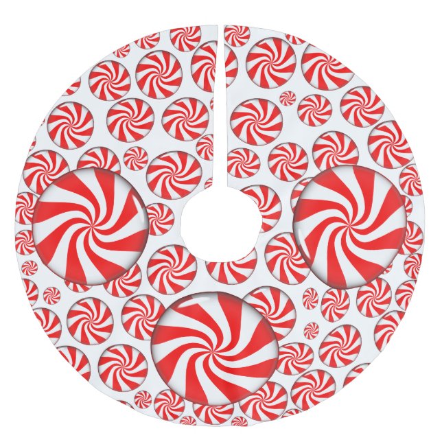 Peppermint Candy Brushed Polyester Tree Skirt (Front)