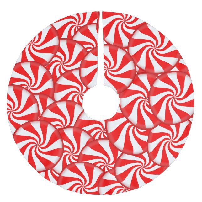 Peppermint Candy Brushed Polyester Tree Skirt (Front)