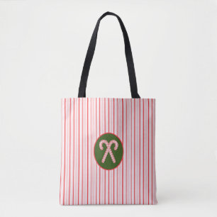 Peppermint/candy cane Christmas Tote Bag
