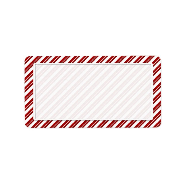 Peppermint Candy Cane Stripe Address Labels (Front)