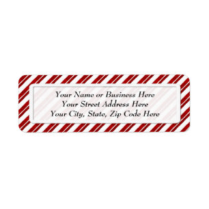 Peppermint Candy Cane Stripe Return Address Labels