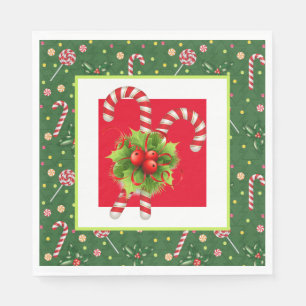 Peppermint Candy Canes  Napkin