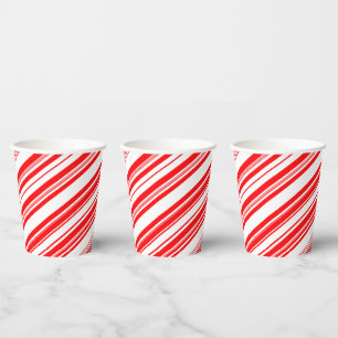 Peppermint Candy Canes Stripes Christmas Tie Paper Cups