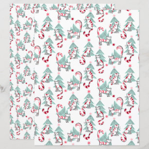 Peppermint Candy Cats Scrapbook Paper