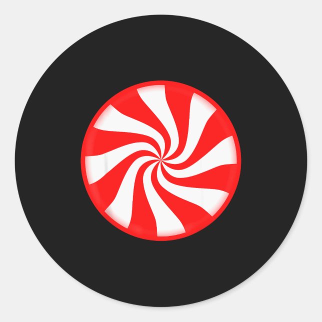 Peppermint Candy Christmas  Classic Round Sticker (Front)