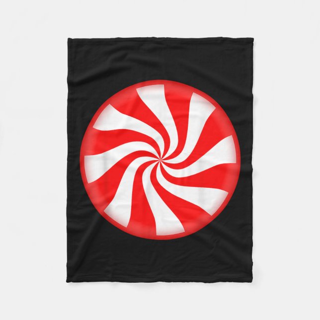 Peppermint Candy Christmas  Fleece Blanket (Front)