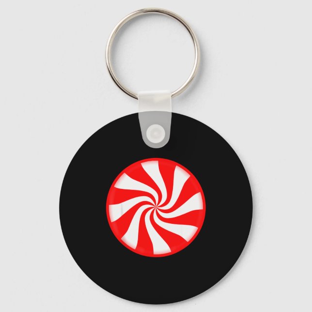 Peppermint Candy Christmas  Keychain (Front)