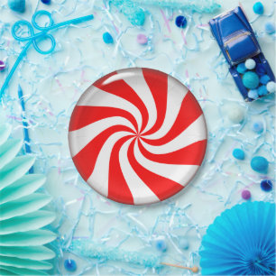 Peppermint Candy Christmas Paper Plate