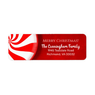 Peppermint Candy Christmas  Return Address Labels