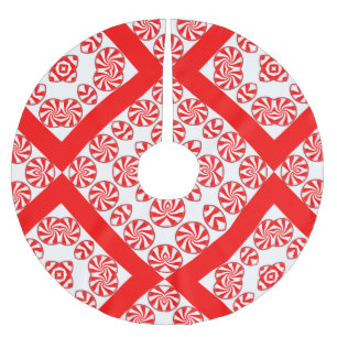 Peppermint Candy Christmas Tree kirt Brushed Polyester Tree Skirt