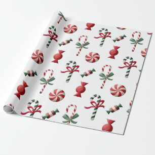 Peppermint Candy Christmas Wrapping Paper 